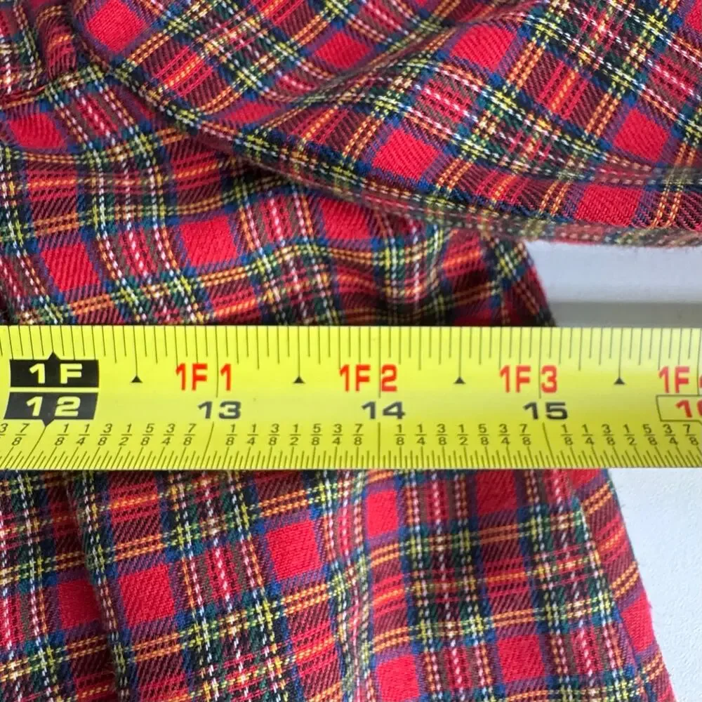 VTG Girls Prairie Dress Cottagecore Sz 5 Red Scottish Christmas Costume